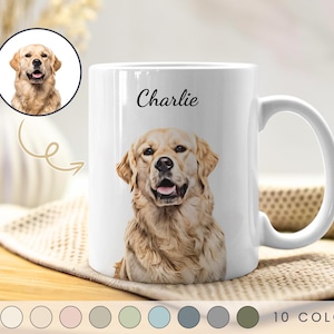 Custom Pet Mug Using Pet Photo + Name Custom Dog Mug Dog Coffee Cup Personalized Pet Mugs Dog Mom Mug Personalized Cat Dad Mug