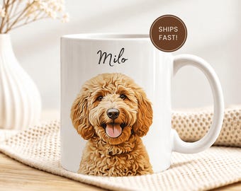 Custom Pet Mug Using Pet Photo + Name Custom Dog Mug Dog Coffee Cup Personalized Pet Mugs Dog Mom Mug Personalized Cat Dad Mug