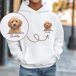 Felpa con cappuccio personalizzata per bambini con disegno di cane da foto, felpa con cappuccio personalizzata per cani, felpa con cappuccio personalizzata per gatti, regalo per mamma di cani, maglietta per amanti dei cani