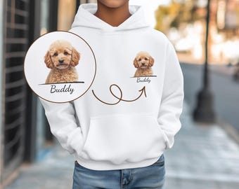 Custom Kids Pet Hoodie Dog Drawing From Photo Portrait Hoodie Personalized Dog Pullover Custom Cat Hoodie Dog Mum Gift Dog Lover Shirt