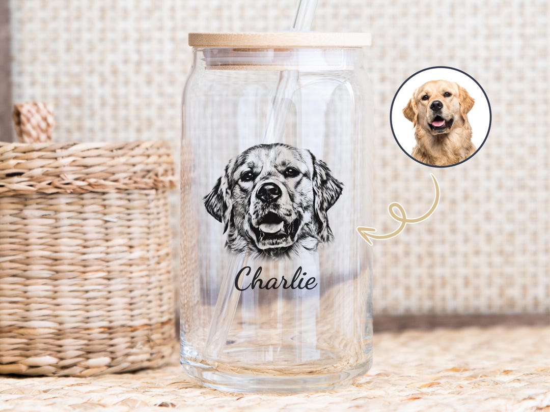 A Man And His Dog - Personalized Custom Beer Glass main image 0