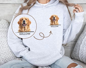 Moletom com capuz personalizado com retrato de animal de estimação, presente personalizado para amantes de cães, moletom com capuz para mãe de cachorro, moletom com capuz para pai de cachorro, moletom com capuz com retrato de animal de estimação EUA, presente para donos de cachorro