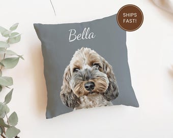 Custom Pet Pillow Using Pet Photo + Name Custom Cat Dog Pillow Personalized Cat Pillows Cases Cat Picture Pillow Pet Picture Pillow