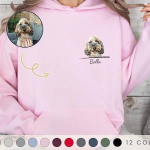 Custom Pet Portrait Hoodie, Custom Personalised Dog Lover Gift, Dog Mum Hoodie, Dog Dad Hoodie, Pet Portrait Hoodie UK, Gift For Dog Owner
