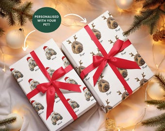 Custom Wrapping Paper Using Pet Photo Personalized Dog Christmas Wrapping Paper Cat Gift Wrapping Pet Gift Wrap Birthday Wrapping Paper