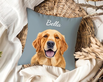 Custom Pet Pillow Using Pet Photo + Name Custom Cat Dog Pillow Personalized Cat Pillows Cases Cat Picture Pillow Pet Picture Pillow