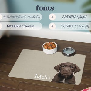 Personalized Pet Mats Using Pet Photo + Name Personalized Dog Food Mat Personalized Dog Placemat Custom Dog Bowl Mat Personalized Pet Mat image 6