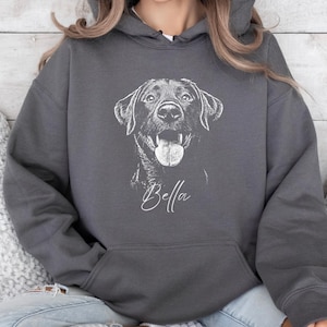 Sweat à capuche portrait d'animal de compagnie personnalisé, cadeau personnalisé personnalisé pour amoureux des chiens, sweat à capuche pour maman chien, sweat à capuche pour papa chien, sweat à capuche portrait d'animal de compagnie, cadeau pour propriétaire de chien