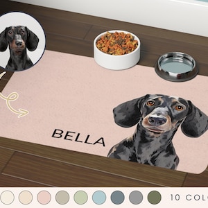 Alfombrillas personalizadas para mascotas con foto de mascota + nombre Alfombrilla personalizada para comida para perros Alfombrilla personalizada para perros Alfombrilla personalizada para cuencos para perros Alfombrilla personalizada para mascotas