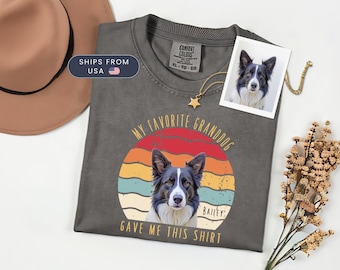 Comfort Colors Custom Pet T-shirt with Pet photo and name, Personalized Pet Portrait Shirt, Custom Dog Cat Graphic Tee Pet Lover Gift