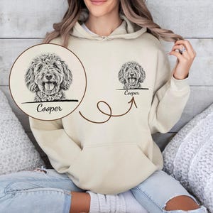 Anpassad hoodie för husdjursporträtt, personlig present till hundälskare, hoodie för hundmamma, hoodie för hundpappa, hoodie för husdjursporträtt i Storbritannien, present till hundägare