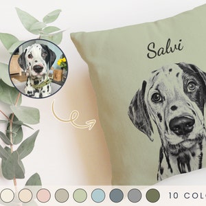 Custom Pet Pillow Dog Drawing From Photo Dog Pillow Personalized Cat Pillow Dog Pillow Personalized Dog Cushion Dog Memorial Gift