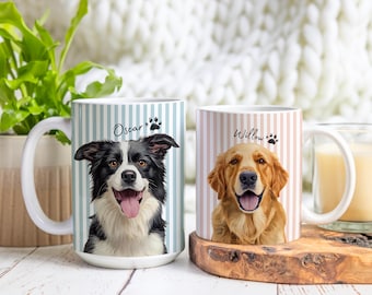 Custom Pet Mug Using Pet Photo + Name Custom Dog Mug Dog Coffee Cup Personalized Pet Mugs Dog Mom Mug Personalized Cat Dad Mug