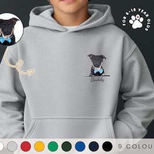 Sweat à capuche personnalisé enfant pour animaux de compagnie chien dessin à partir de photo Portrait sweat à capuche pull chien personnalisé sweat à capuche chat personnalisé chien maman cadeau chemise pour amoureux des chiens