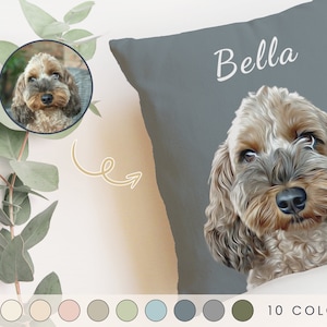 Custom Pet Pillow Dog Drawing From Photo Dog Pillow Personalized Cat Pillow Dog Pillow Personalized Dog Cushion Dog Memorial Gift