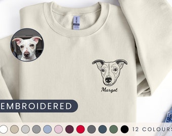 Ricamato personalizzato maglione cane disegno da foto ritratto maglione personalizzato cane pullover personalizzato gatto felpa cane mamma regalo cane