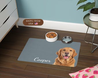 Personalized Pet Mats Using Pet Photo + Name Personalized Dog Food Mat Personalized Dog Placemat Custom Dog Bowl Mat Personalized Pet Mat