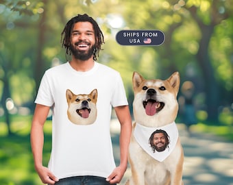 Dog Matching Outfits Dog Mom Shirt with Matching Pet Bandana Dog Dad And Owner Matching Dog & Human Matching Dog Mom Gifts