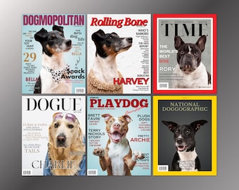 Personalized Dog Prints, Pet Magazine Covers, Pet Portraits, Custom Pet Art, Make My Pet Famous, Personalised Pet Print, Digital Portrait