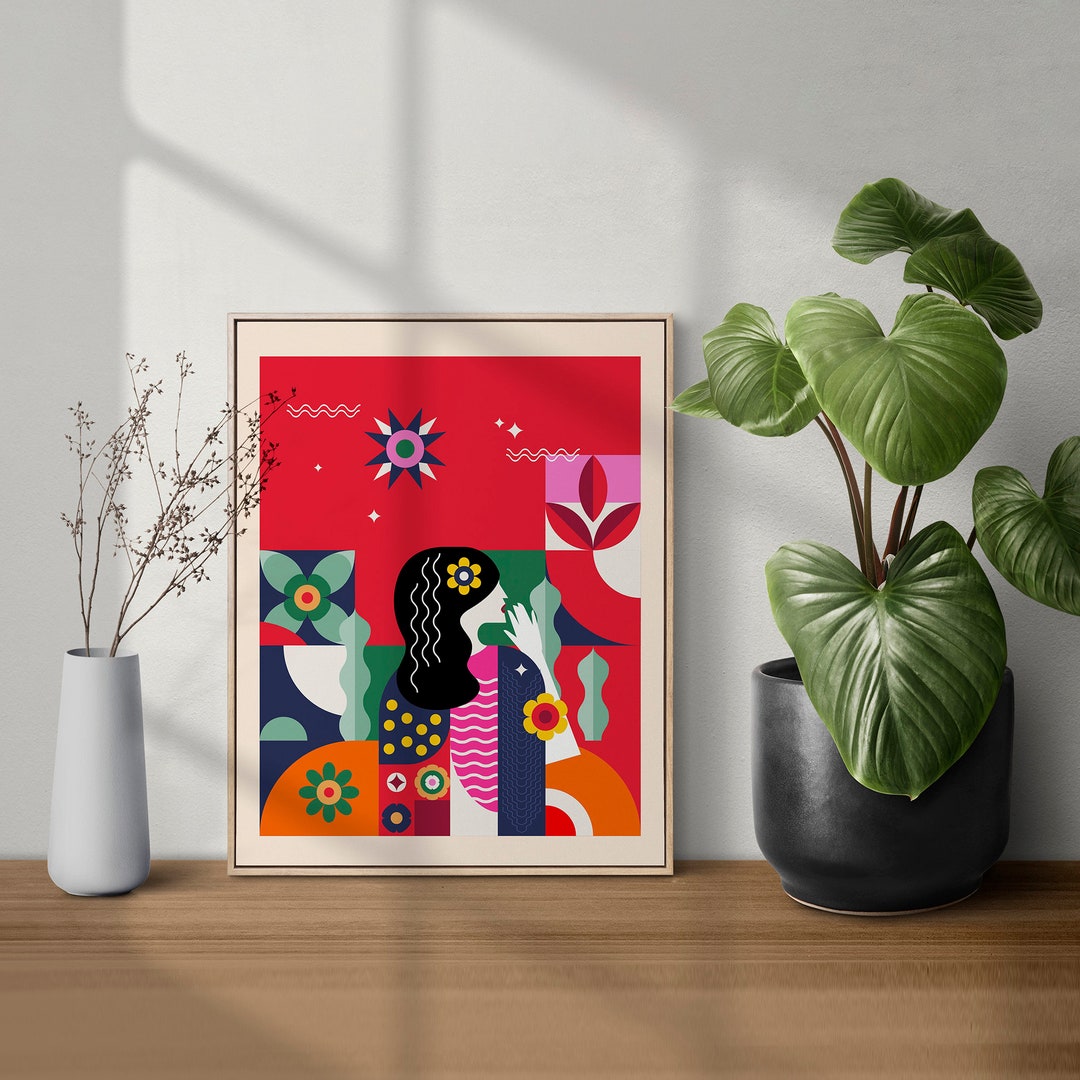 Modern Girl Art Set of 2 Digital Wall Art Perfect for Etsy