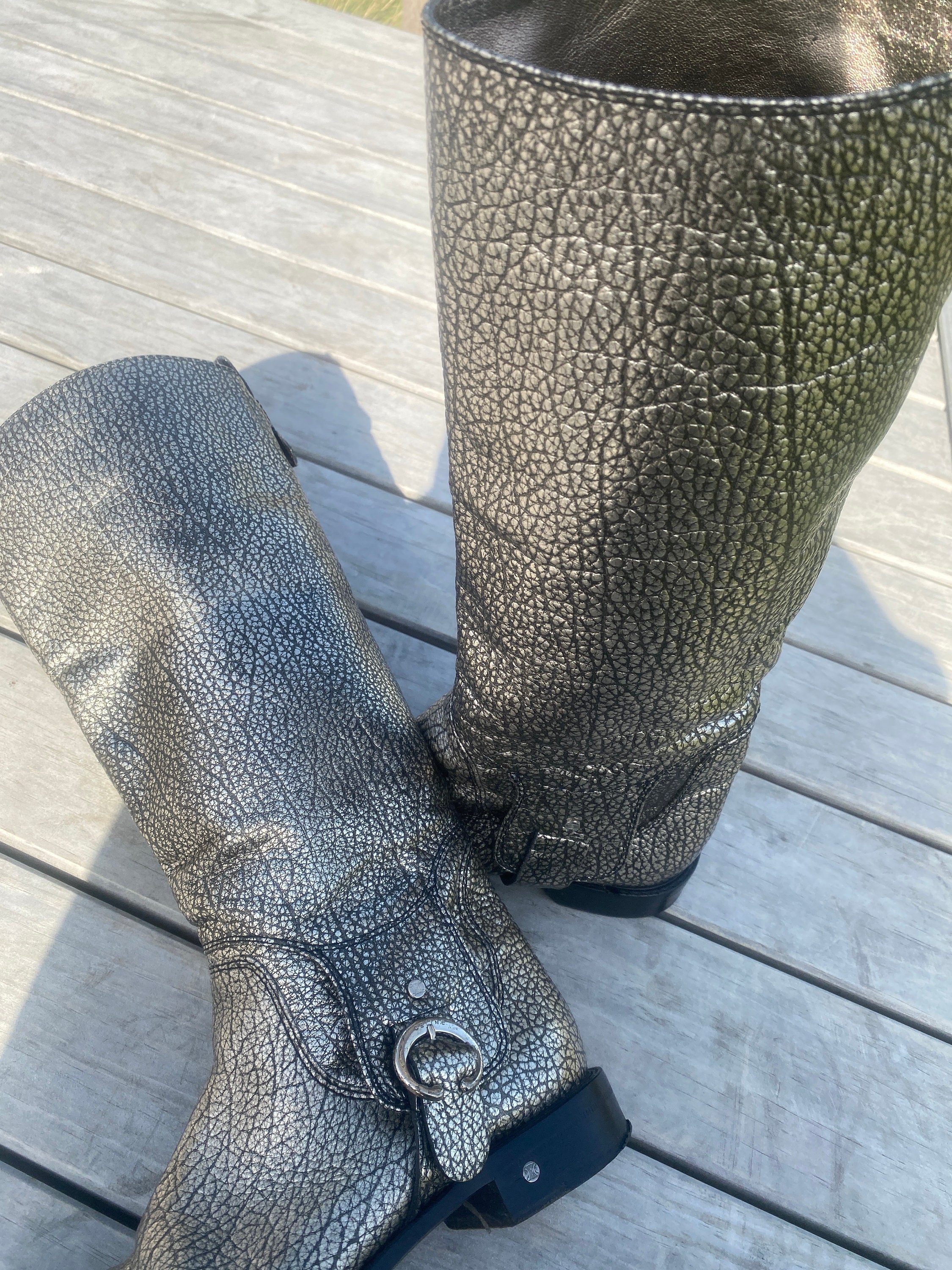 Boots CELINE 36.5 T black lambskin - VALOIS VINTAGE PARIS