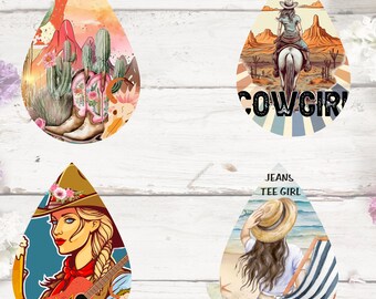 Cowgirl earring, Cowgirl teardrop png,digital download, Cowgirl boot  png, coastalteardrop,sublimation design,Earrings DesignPNG,Cow earring