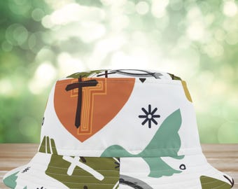 Christian Bucket Hat, Faith Cross Summer Cap, religious hat, baptism gift, fairh hat