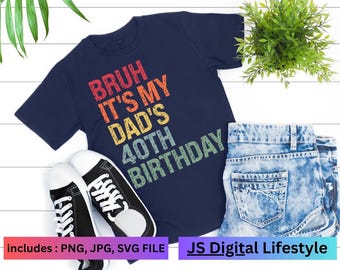 Bruh es ist der 40. Geburtstag meines Königs Dad SVG, PNG, JPG [Digitaler Download Geburtstag Jubiläum Nischen] Geburtstagsdesign.