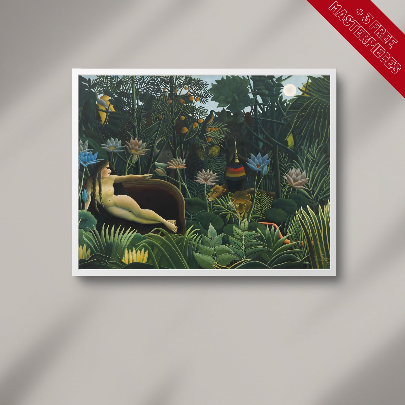 Printable Art, Henri Rousseau, the Dream, Art, Poster, Exotic, Wildlife ...
