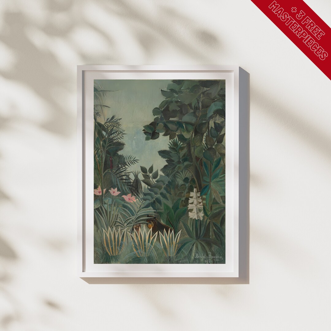 Printable Art, Henri Rousseau, the Equatorial Jungle, Art, Poster ...