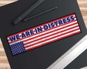 Adesivo per paraurti con bandiera americana "Siamo in difficoltà", bandiera patriottica degli Stati Uniti capovolta, bandiera americana, Stop Project 2025, Salva la democrazia