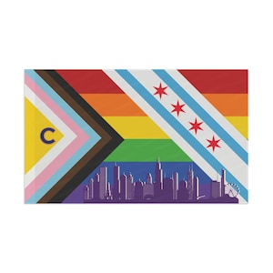 Gay Pride Chicago Gay Pride Flag LGBTQ Flag Gay Pride Flag Progressive Flag Illinois Pride Chicago Windy City Flag House Flag Pride Flag