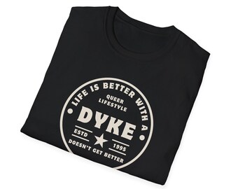 Gay Pride Dyke Butch Femme Lesbica LGBTQ Regalo Divertente Gay Regalo Personalizzato Coppia Lesbica Ricordo Maglietta Morbida Unisex Regalo Dyke