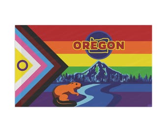 Bandiera Gay Pride Bandiera Oregon Pridefest Bandiera LGBTQ dell'Oregon Pride, Bandiera arcobaleno, Bandiera, Bandiera dell'orgoglio, Bandiera del Pridefest Portland Pride Columbia River
