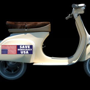 Political Bumper Sticker Save Democracy American Flag We Are In Distress Bumper Sticker USA Flag Upside Down American Flag Stop Project 2025