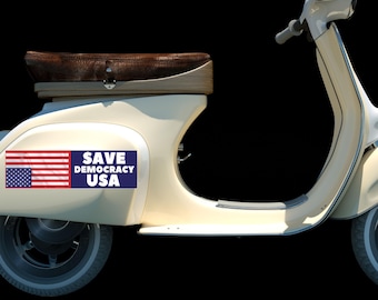 Adesivo politico per paraurti Salva la democrazia Bandiera americana Siamo in difficoltà Adesivo per paraurti Bandiera USA capovolta Bandiera americana Stop Project 2025