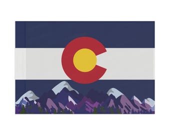 Bandera del estado de Colorado con montañas, regalo para los amantes de Colorado, decoración de montaña, orgullo estatal, regalo patriótico, hogar de Colorado