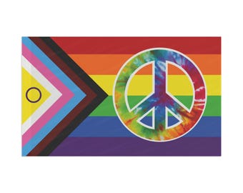 Bandiera dell'orgoglio gay, simbolo della pace, emblema, bandiera arcobaleno e amanti della pace LGBTQ, regalo gay/lesbiche, pace nel mondo, regalo LGBTQ, ricordo gay