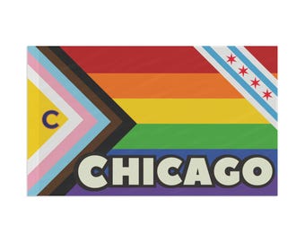 Bandiera dell'orgoglio gay di Chicago Bandiera LGBTQ Bandiera dell'orgoglio gay Bandiera progressista Orgoglio dell'Illinois Bandiera della città ventosa di Chicago Bandiera della casa Bandiera dell'orgoglio