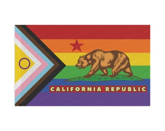 Vlag California Pride, Gay Pride-vlag, LGBTQ-vlag, Regenboogvlag, Vlag van Californië, Pride-vlag, Pride Fest-vlag