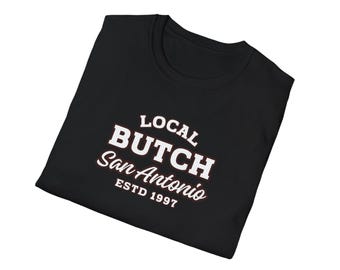 Maglietta morbida unisex con scritta "Gay Pride Butch Lesbian" personalizzata, con stato o città e anno, Butch Dyke Butch Femme LGBTQ, ricordo lesbico