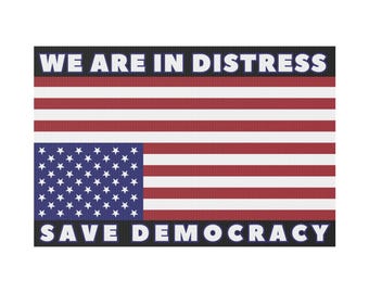 Amerikaanse vlag ondersteboven We Are In Distress Save Democracy Amerikaanse vlag Amerikaanse vlag Stop Project 2025 Stop Oligarchie