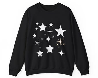 Felpa girocollo con stelle del cielo notturno / Design con costellazione di stelle sparse Vedo stelle 3I Atlante