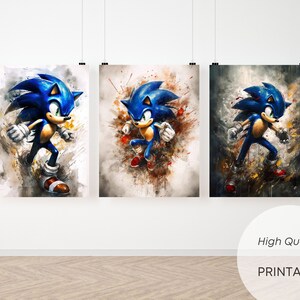 yuhui Sonic The Hedgehog 3 Modern Wall Art Canvas Art Poster 30 x 45 cm :  : Home & Kitchen