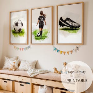 Personalized Girls Soccer Print: Bedroom Wall Art (Digital Download)