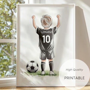 Personalized Soccer Poster: Boys Room Decor, Soccer Jersey Print (Digital Download)