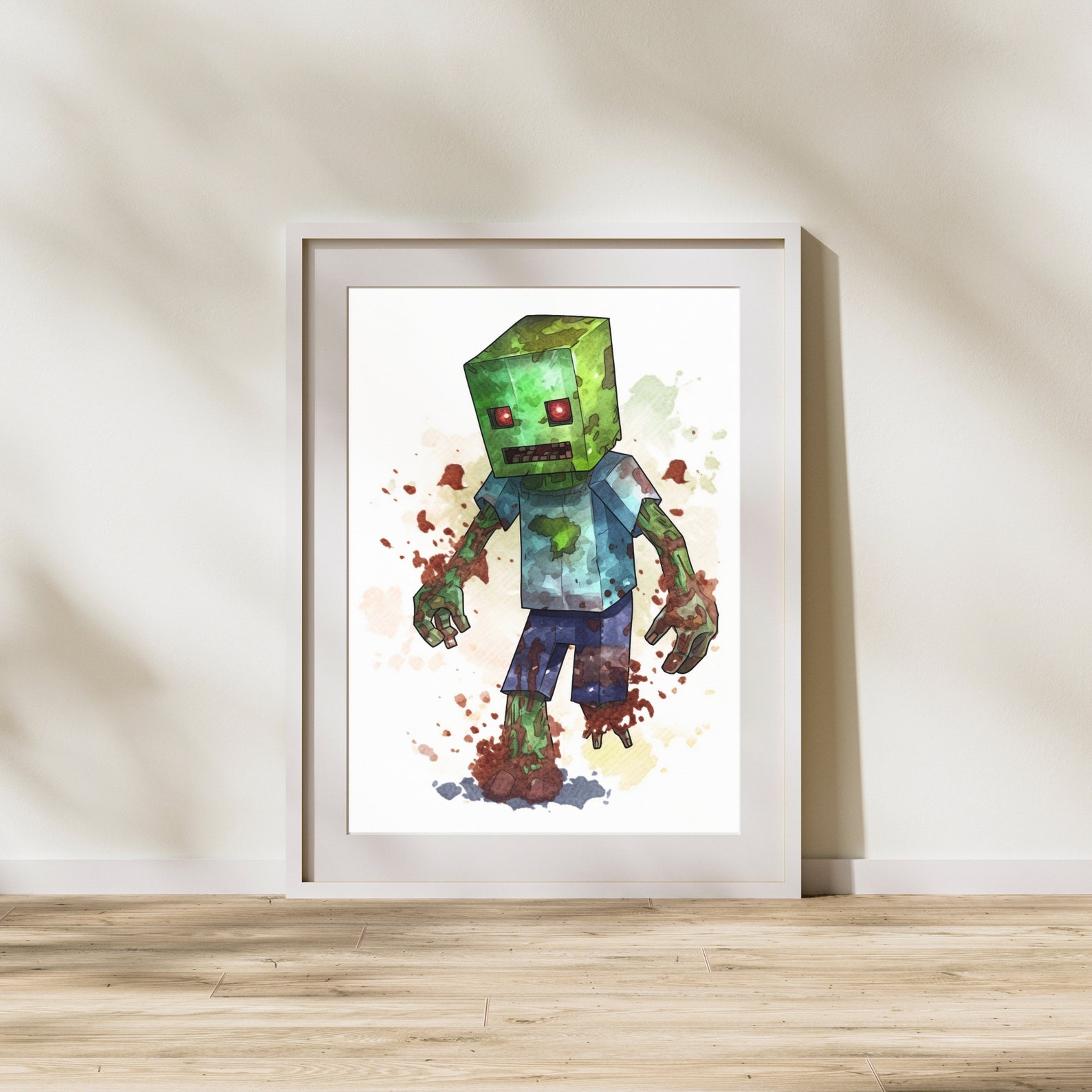 Anime Poster Set Minecraft Wall Art, Nursery Decor, Creeper, Enderman