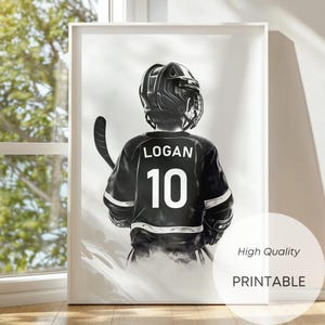 Personalized Hockey Print: Custom Boy&#39;s Room Sports Decor (Digital Download)