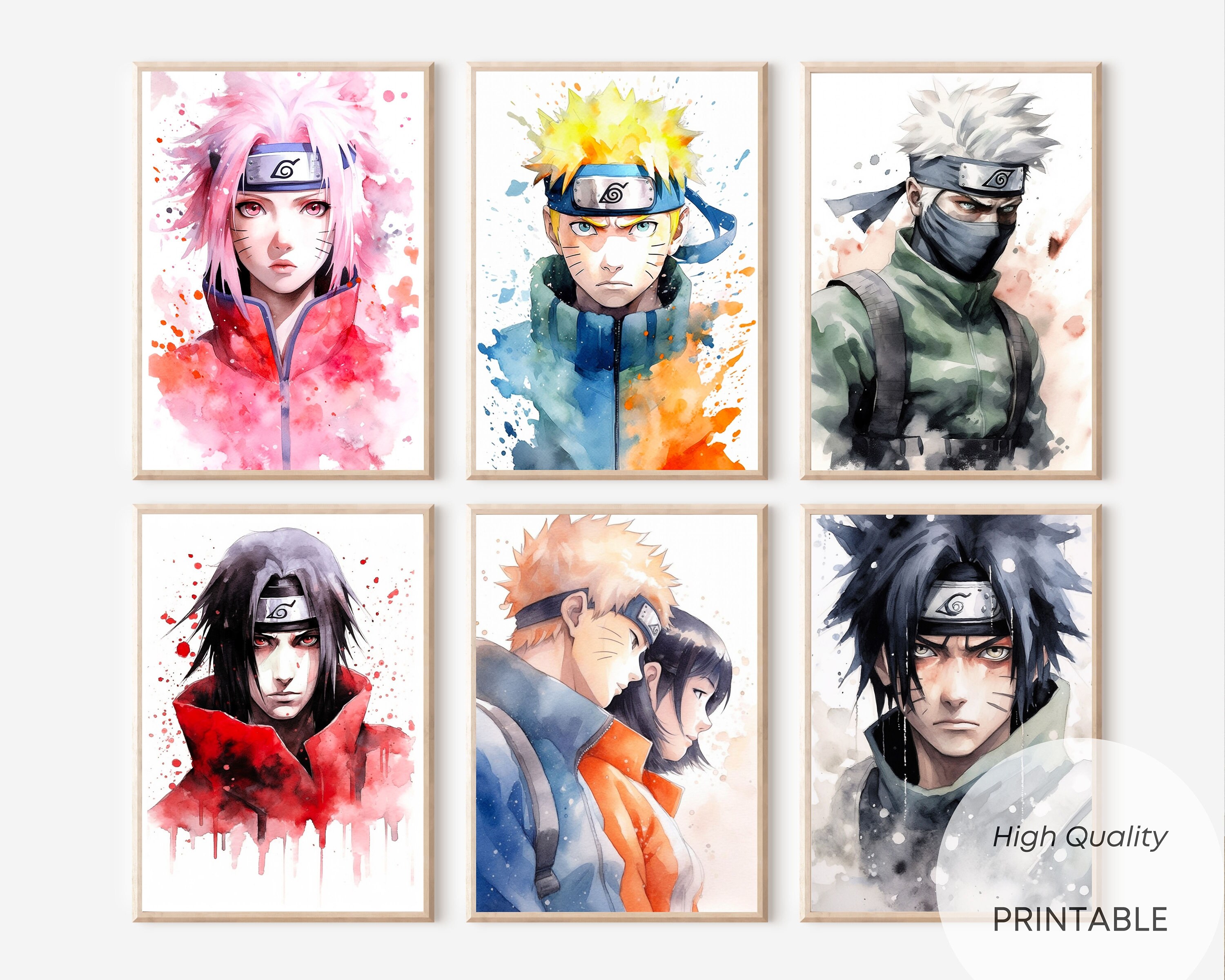 Anime Naruto Poster Naruto and Sasuke Eyes HD Print on Canvas Painting Wall  Art for Living Room Decor Boy Gift (Unframed, Naruto-4) : : Home