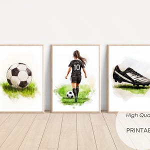 Personalized Girl Soccer Prints Girls Soccer Room Decor Soccer Wall Art Custom Soccer Jersey Soccer Gifts for Kids Football Poster for Girls